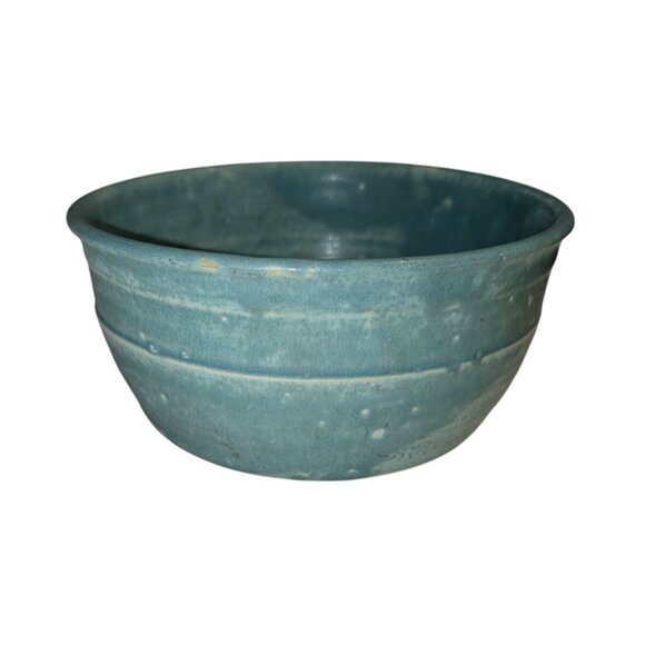 Handmade Studio Pottery Bowl Turquoise Glaze Signed 1950s - Picture 16 of 16